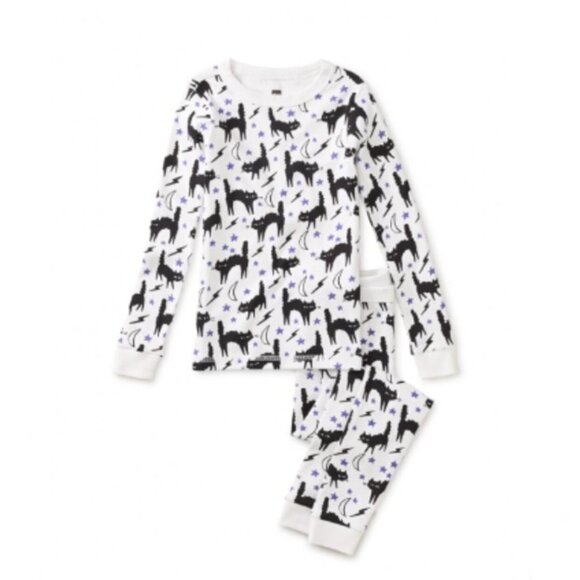NWT Tea Collection Goodnight Pajama Set Scaredy Cat 3-6 Months - Picture 1 of 1
